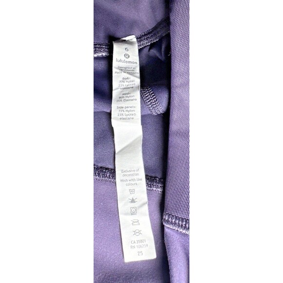 Lululemon Leggings Womens 6 Purple Power Lines Crop 21" Inseam Gym Yoga W6ARZS - Picture 7 of 7